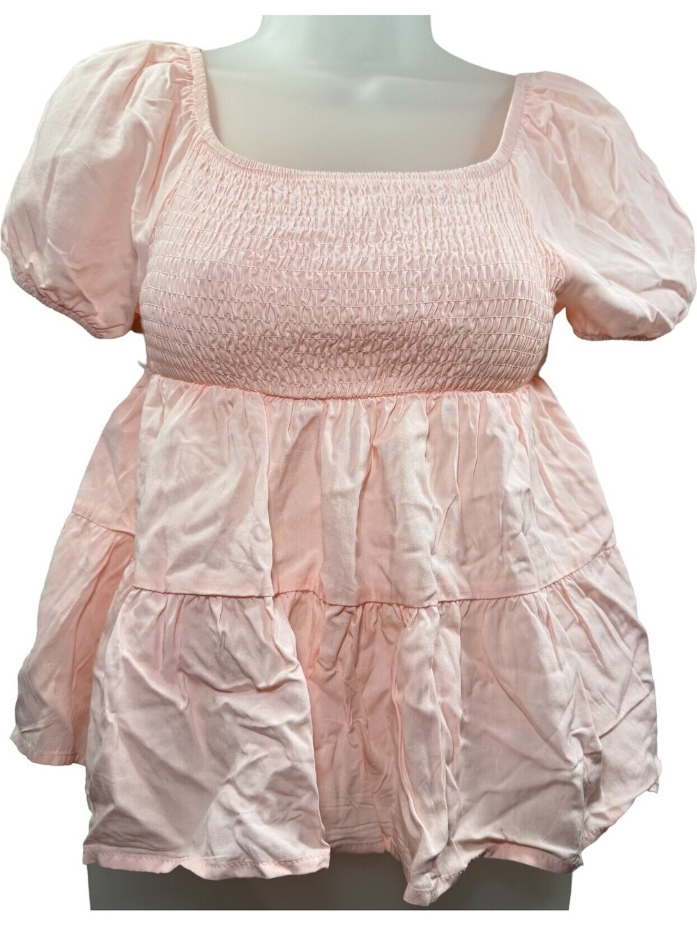 NWT Derek Heart Girls Size 14 Smocked Peasant Top Pink Dogwood Belk Brand New